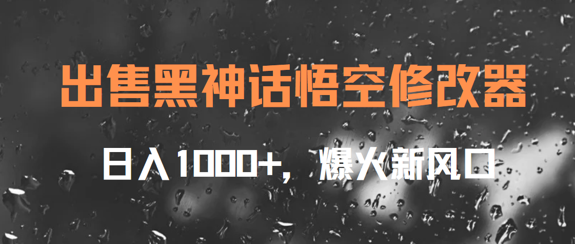 出售黑神话悟空修改器，日入1000+，爆火新风口-枫叶微课堂