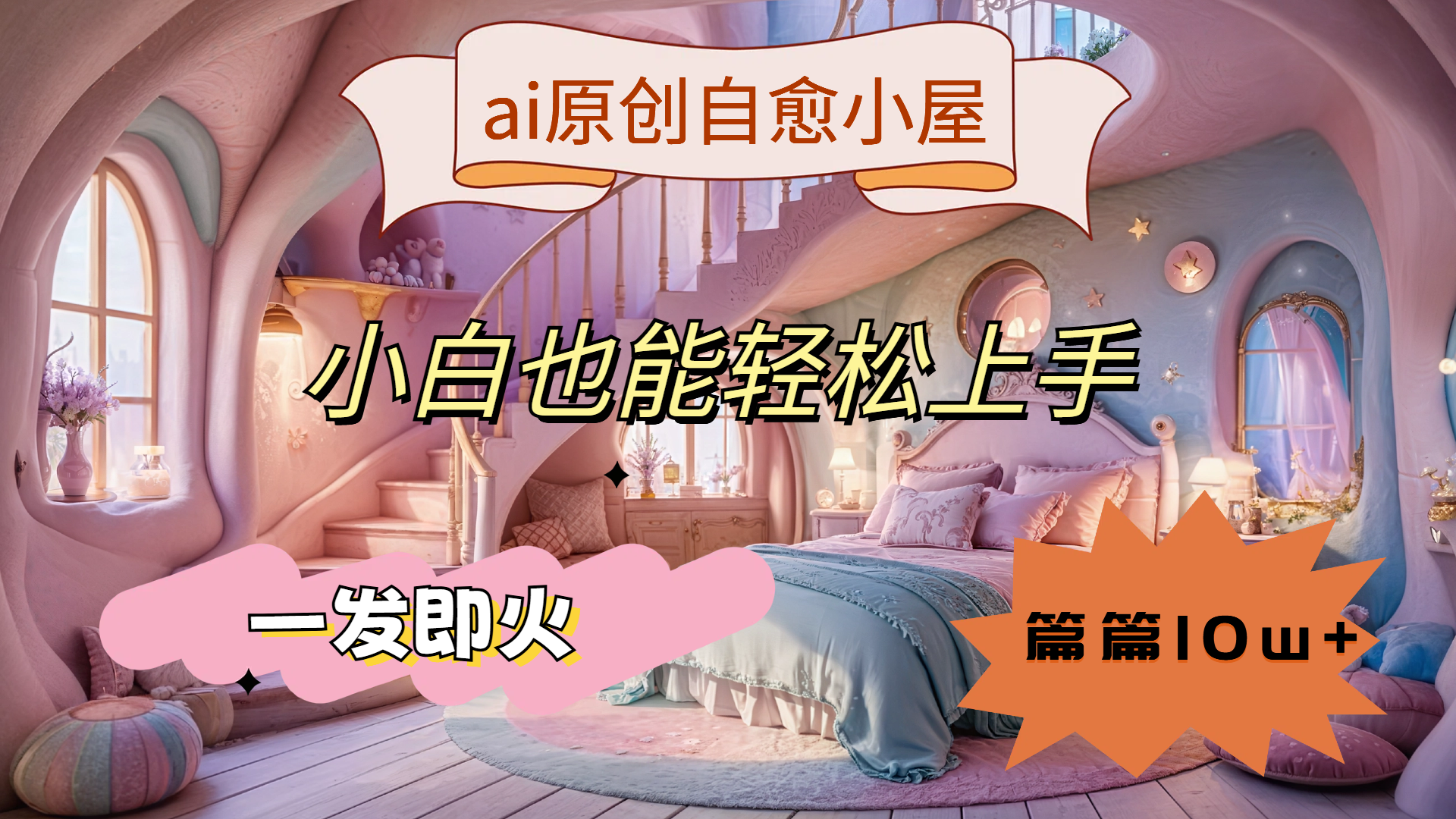 ai原创治愈小屋，小白也能轻松上手，一发即火，篇篇10w+-枫叶微课堂