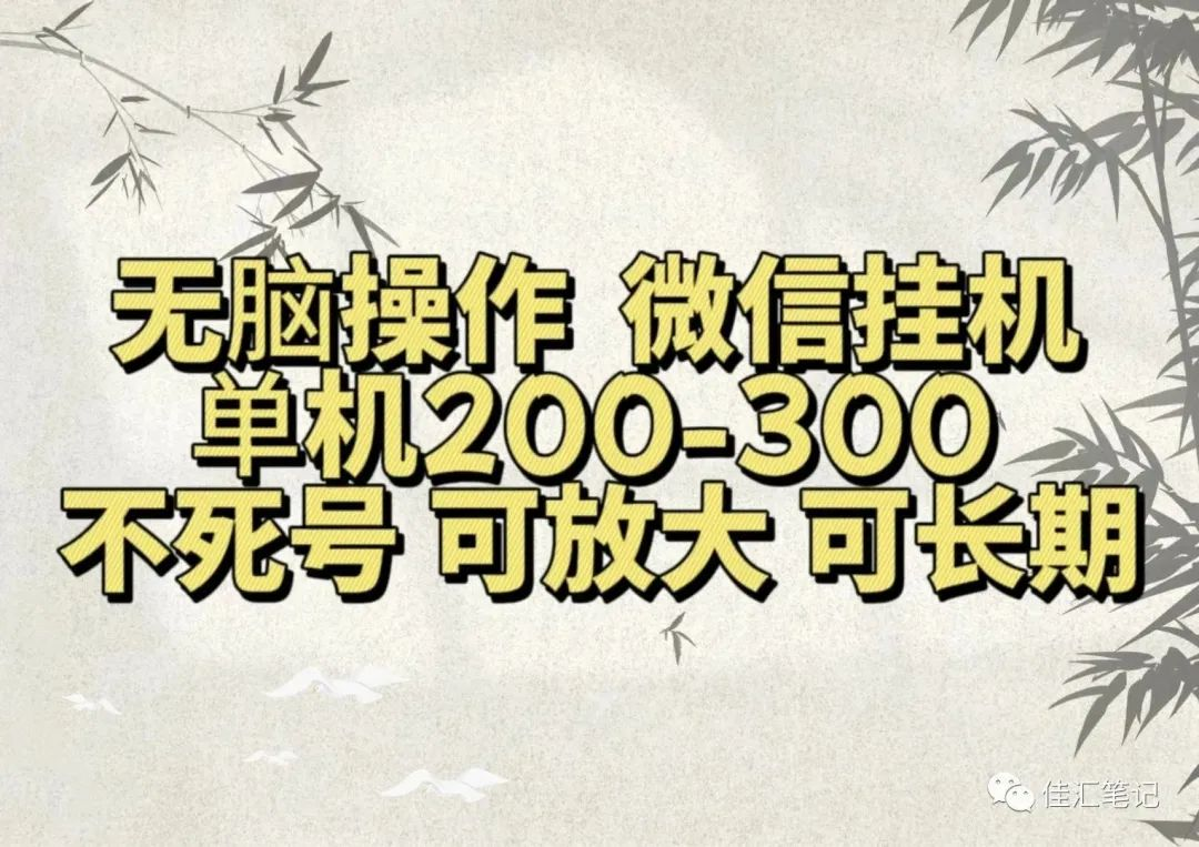 无脑操作微信视频号挂机单机200-300一天，不死号，可放大，工作室实测-枫叶微课堂