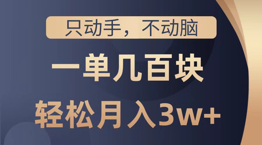 只动手不动脑，一单几百块，轻松月入2w+，看完就能直接操作，详细教程-枫叶微课堂