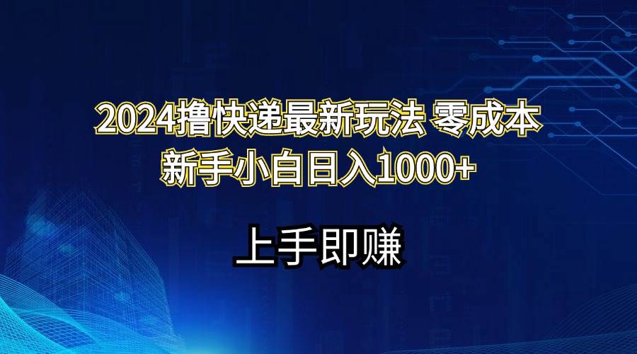 2024撸快递最新玩法零成本新手小白日入1000+-枫叶微课堂