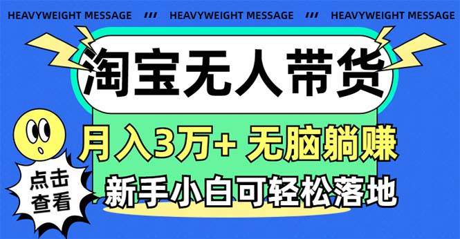 淘宝无人带货3.0高收益玩法，月入3万+，无脑躺赚，新手小白可落地实操-枫叶微课堂