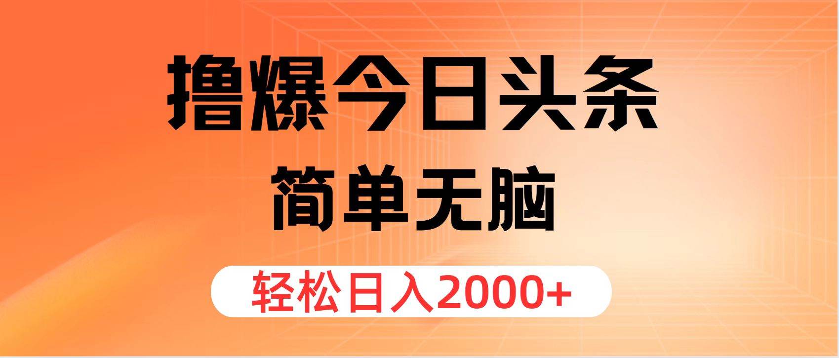 撸爆今日头条，简单无脑，日入2000+-枫叶微课堂