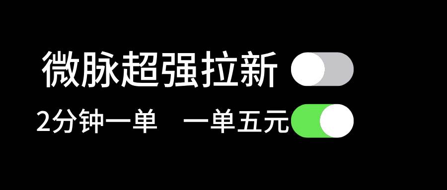 微脉超强拉新， 两分钟1单， 一单利润5块，适合小白-枫叶微课堂