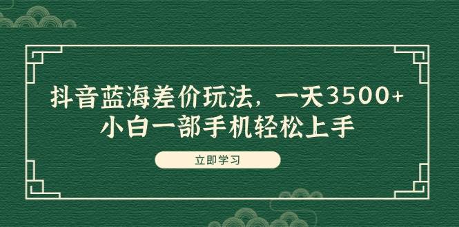 抖音蓝海差价玩法，一天3500+，小白一部手机轻松上手-枫叶微课堂