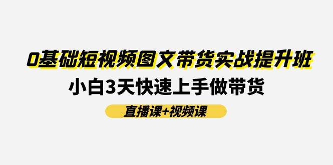 0基础短视频图文带货实战提升班(直播课+视频课)：小白3天快速上手做带货-枫叶微课堂