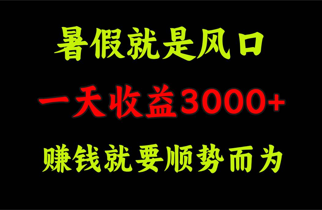 一天收益3000+ 赚钱就是顺势而为，暑假就是风口-枫叶微课堂