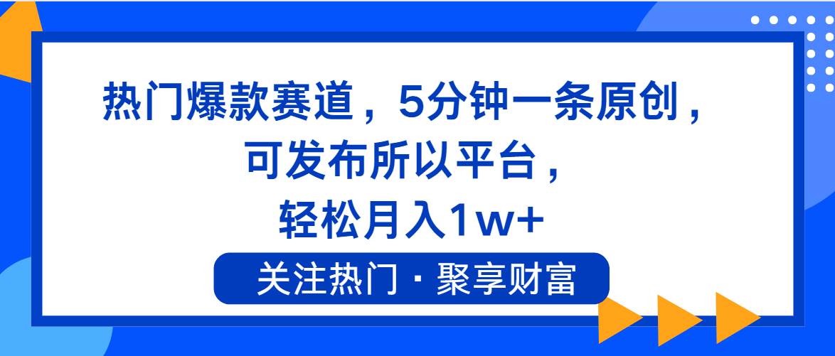 热门爆款赛道，5分钟一条原创，可发布所以平台， 轻松月入1w+-枫叶微课堂