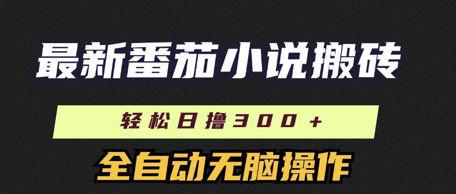 最新番茄小说搬砖，日撸300＋！全自动操作，可矩阵放大-枫叶微课堂