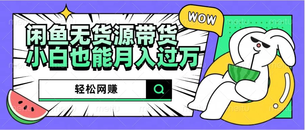 闲鱼无货源带货：轻松网赚，小白也能月入过万的秘密武器-枫叶微课堂