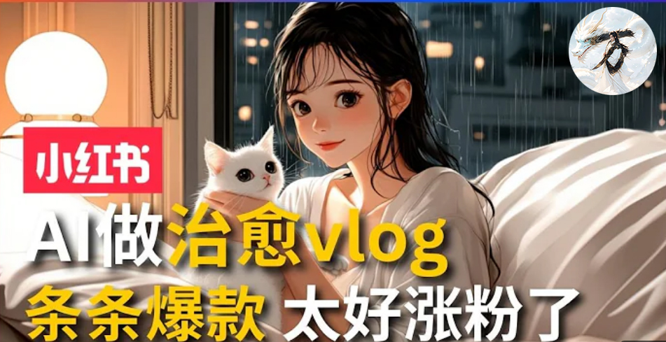AI治愈系vlog动画视频，小红书7天 涨粉破千，商单报价1500+，0成本制作，日入2000+，有手就会 -枫叶微课堂
