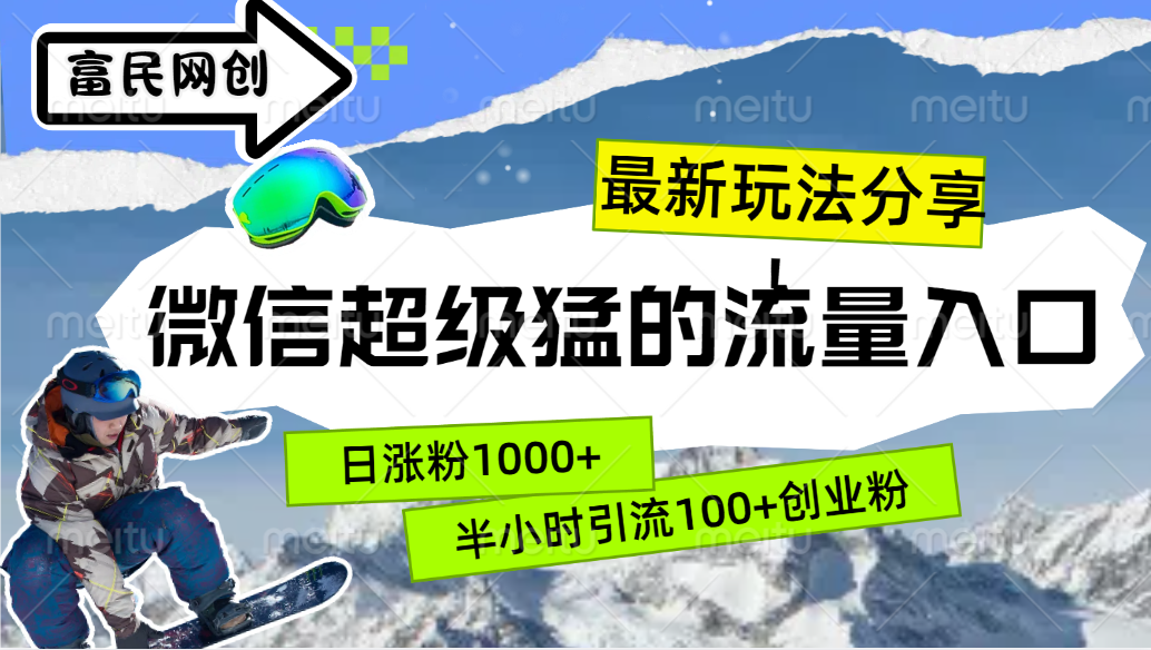 最新玩法分享！微信最猛的流量入口，半小时引流100+创业粉！！-枫叶微课堂