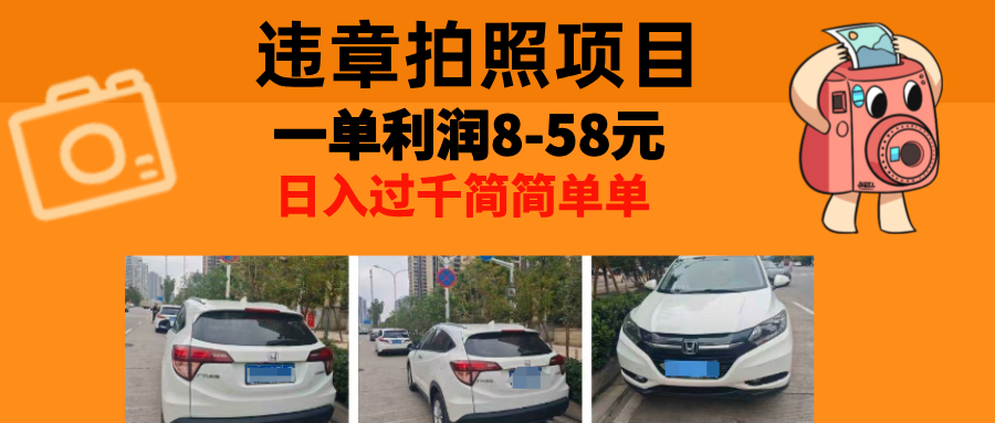 最强副业违章拍照，一单利润8-58元，全国大小城市都可做-枫叶微课堂
