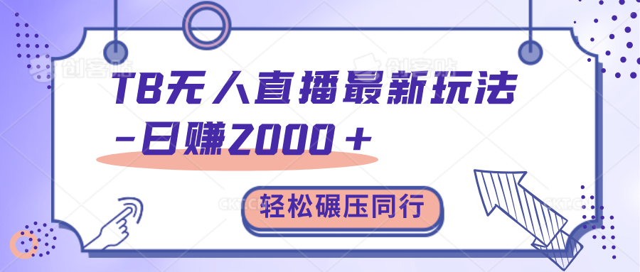 TB无人直播碾压同行最新玩法，轻松日入1000+，学到就是赚到。-枫叶微课堂