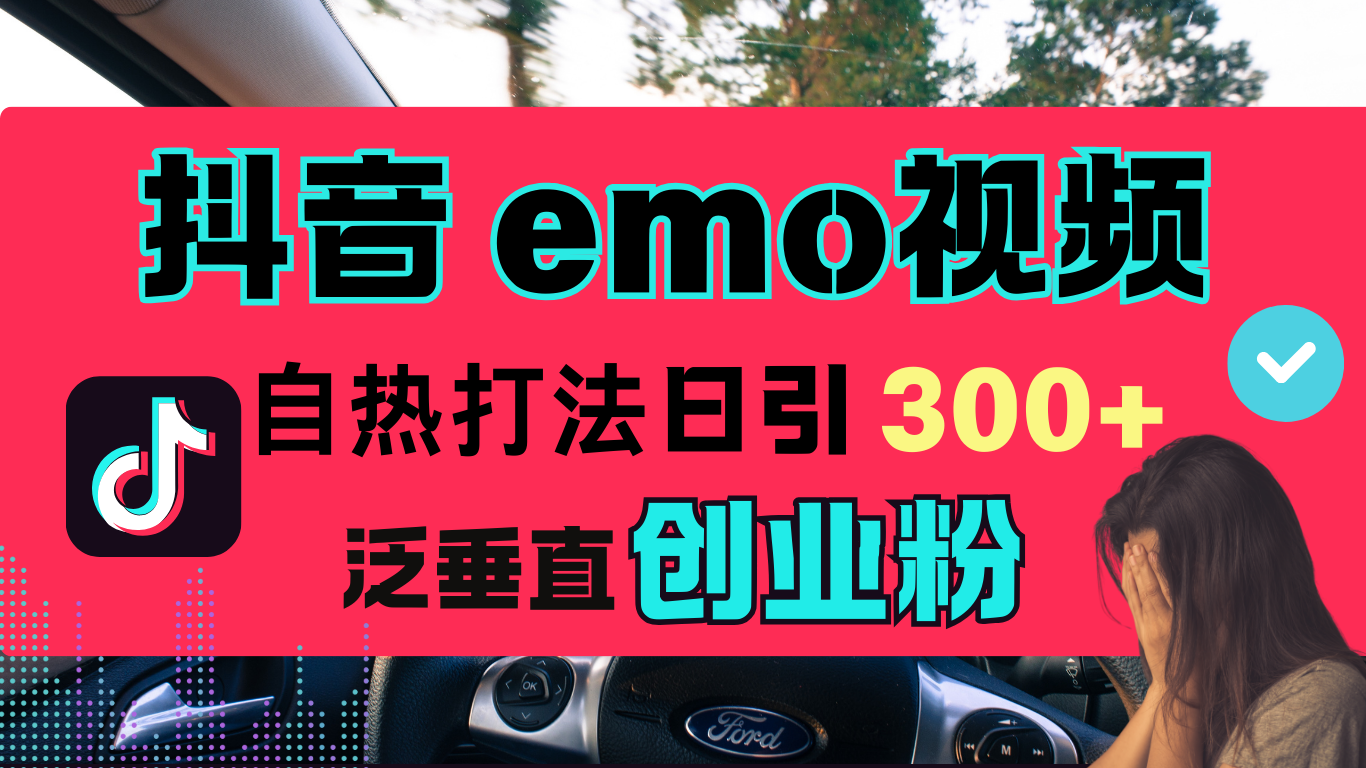 抖音“EMO视频”自热流打法，日引300+泛垂直创业粉-枫叶微课堂