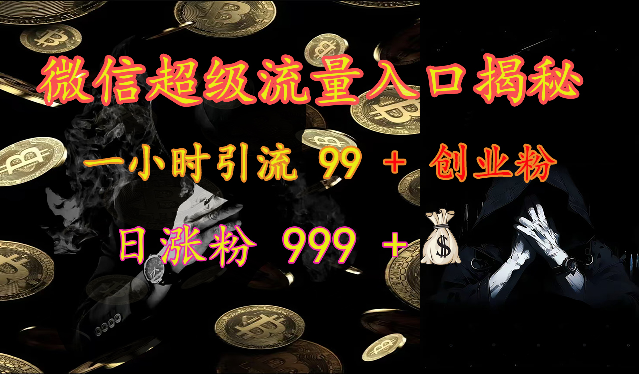 微信超级流量入口揭秘：一小时引流 99 + 创业粉，日涨粉 999 +【揭秘】-枫叶微课堂