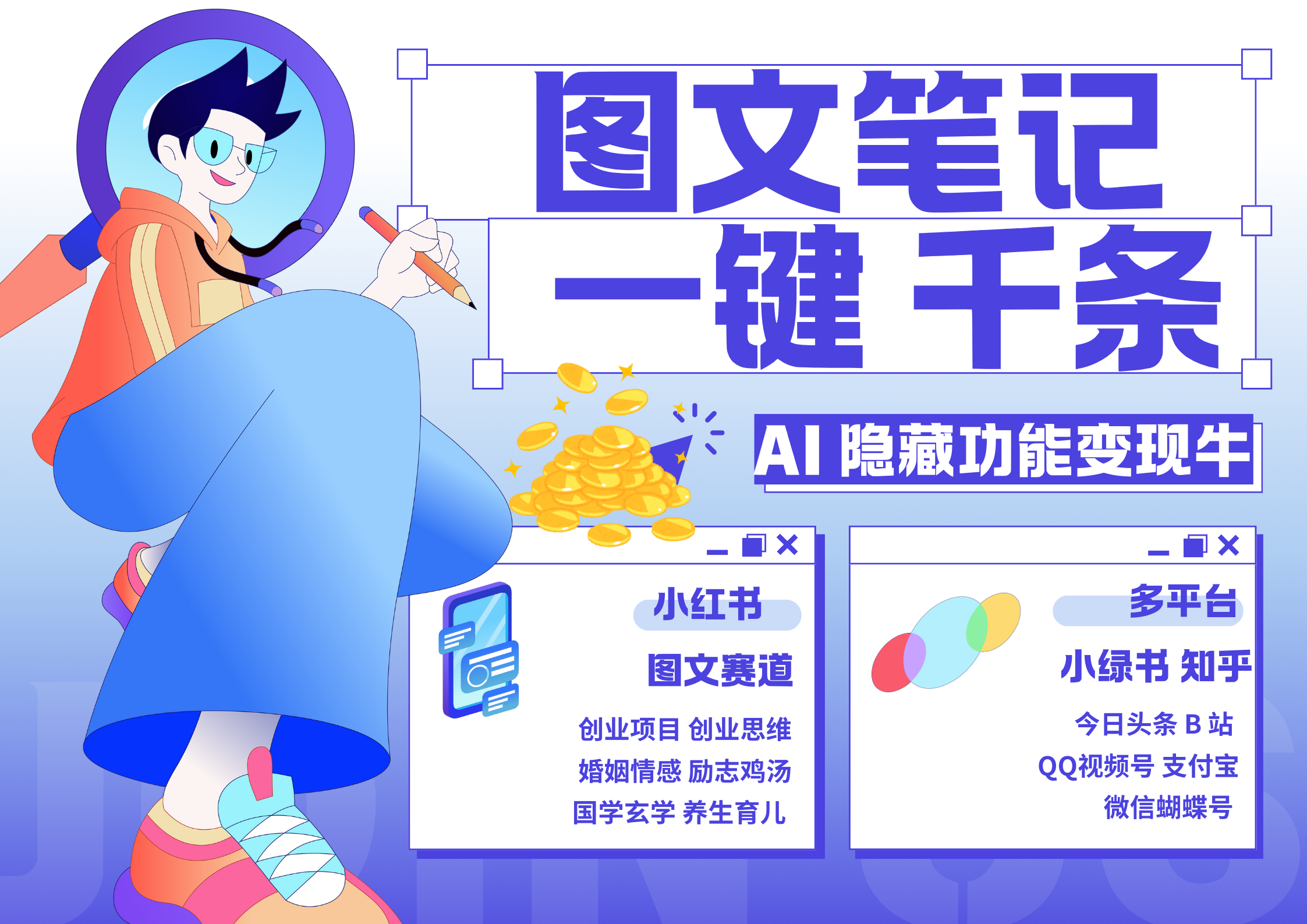 小红书小绿书 秒生图文一键千条 轻松变现3W+-枫叶微课堂