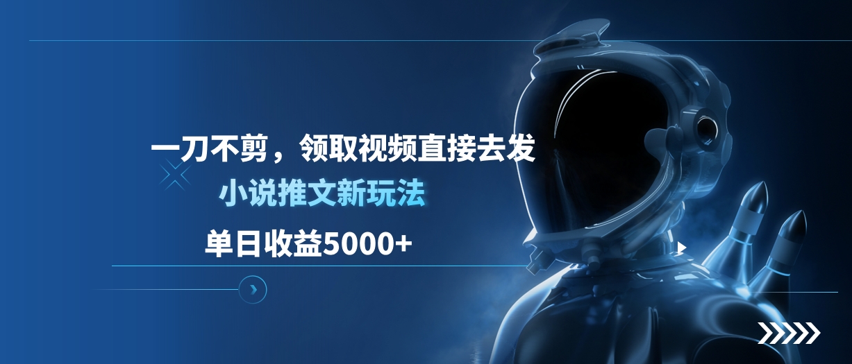 单日收益5000+，小说推文新玩法，一刀不剪，领取视频直接去发-枫叶微课堂