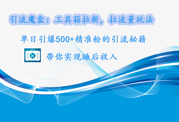 引流魔盒：工具箱拉新，拉流量玩法，单日引爆500+精准粉的引流秘籍，带你实现睡后收入-枫叶微课堂