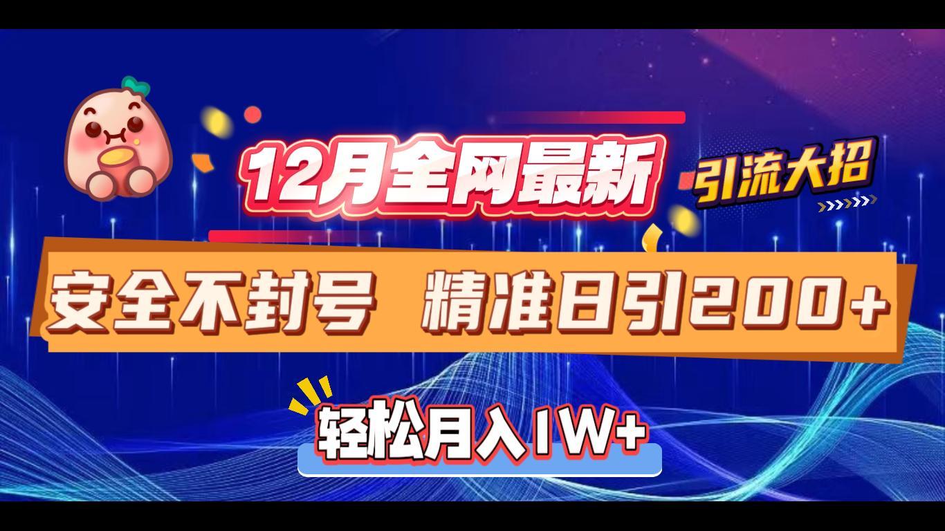 12月全网最新引流大招 安全不封号 日引精准粉200+-枫叶微课堂