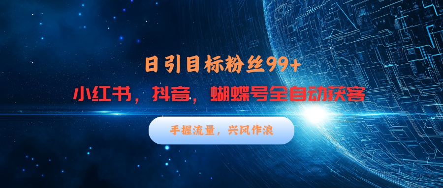 小红书，抖音，蝴蝶号三大平台全自动精准引流获客，每天吸引目标客户99+-枫叶微课堂