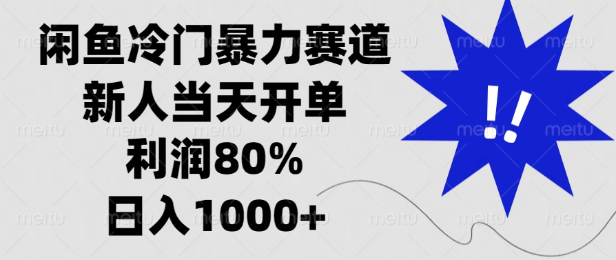 闲鱼冷门暴力赛道，利润80%，日入1000+新人当天开单，-枫叶微课堂