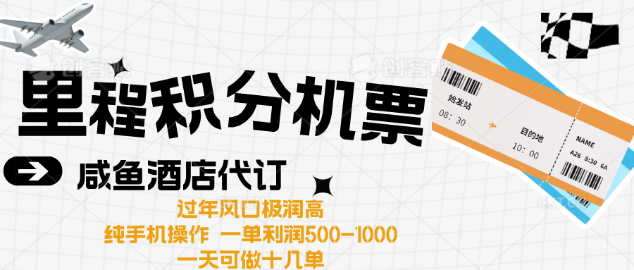 出行高峰来袭，里程积分/酒店代订高爆发期，一单300+—2000+-枫叶微课堂