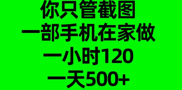 你只管截图，一部手机在家做，一小时120，一天500+-枫叶微课堂