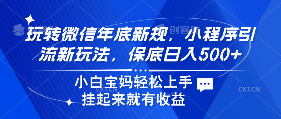 玩转微信年底新规，小程序引流新玩法，保底日入500+-枫叶微课堂