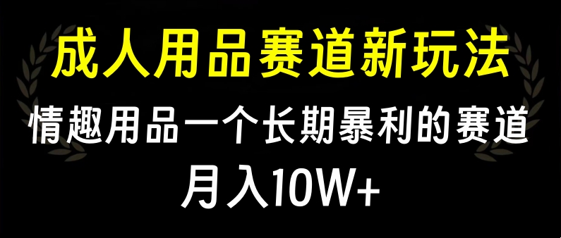 大人用品赛道新玩法，情趣用品一个长期暴利的赛道，月入10W+-枫叶微课堂