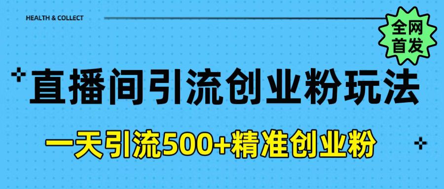 直播间引流创业粉玩法，一天轻松引流500+精准创业粉-枫叶微课堂