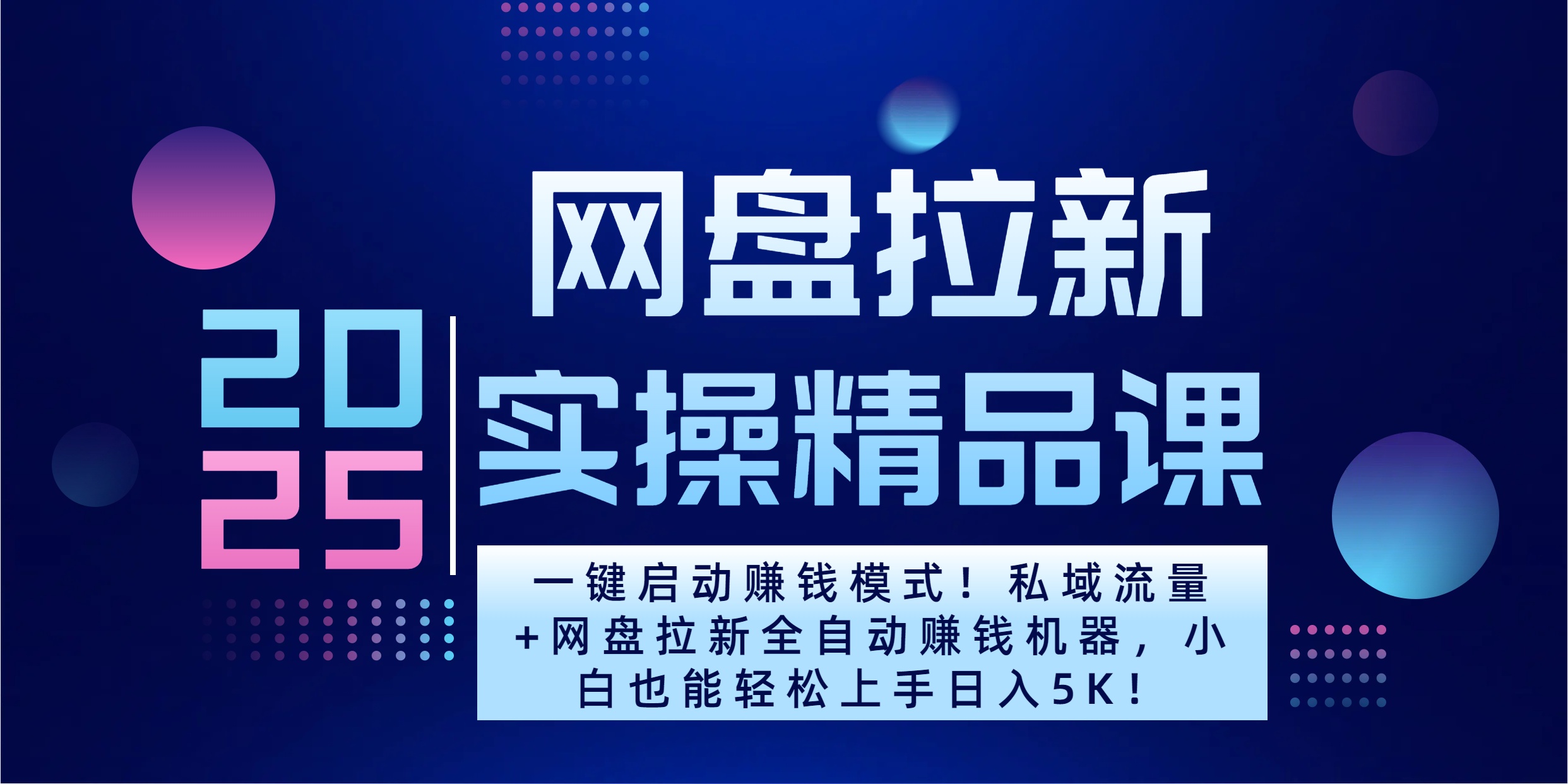 2025一键启动赚钱模式！私域流量+网盘拉新全自动赚钱机器，小白也能轻松上手日入5K-枫叶微课堂