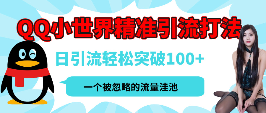 QQ小世界，被严重低估的私域引流平台，流量年轻且巨大，实操单日引流100+创业粉，月精准变现1W+-枫叶微课堂