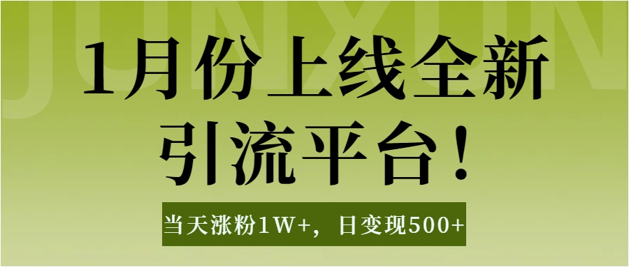 1月上线全新引流平台，当天涨粉1W+，日变现500+工具无脑涨粉，解放双手操作简单-枫叶微课堂