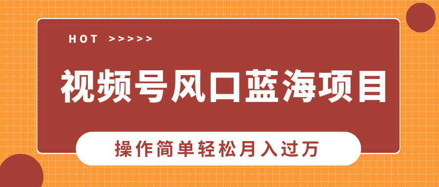 视频号风口蓝海项目，中老年人的流量密码，操作简单轻松月入过万-枫叶微课堂