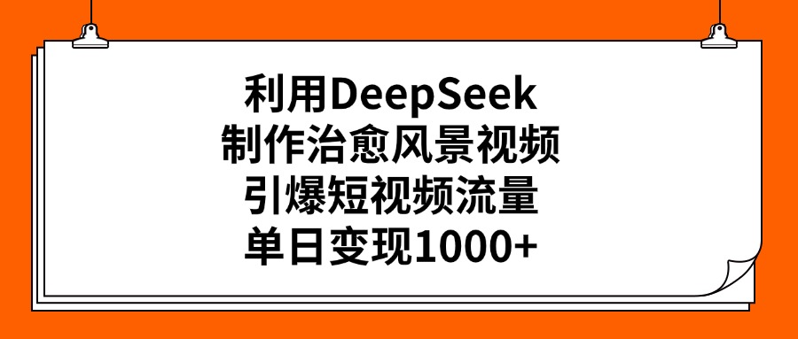 利用DeepSeek制作治愈风景视频，引爆短视频流量，单日变现1000+-枫叶微课堂