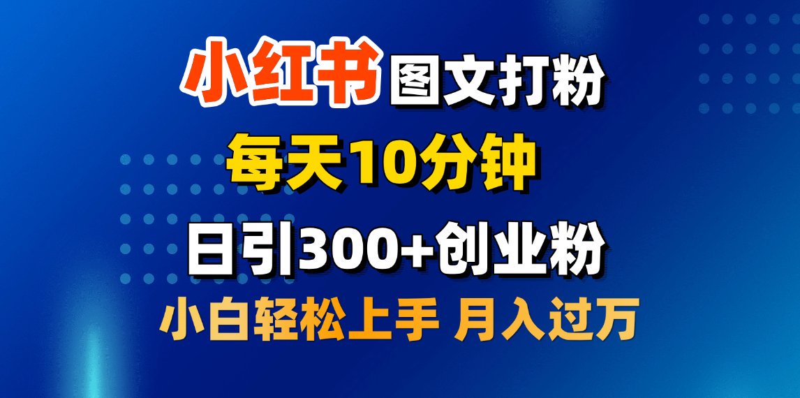 2月小红书图文打粉，每天10分钟，日引300+创业粉，小白轻松月入过万-枫叶微课堂