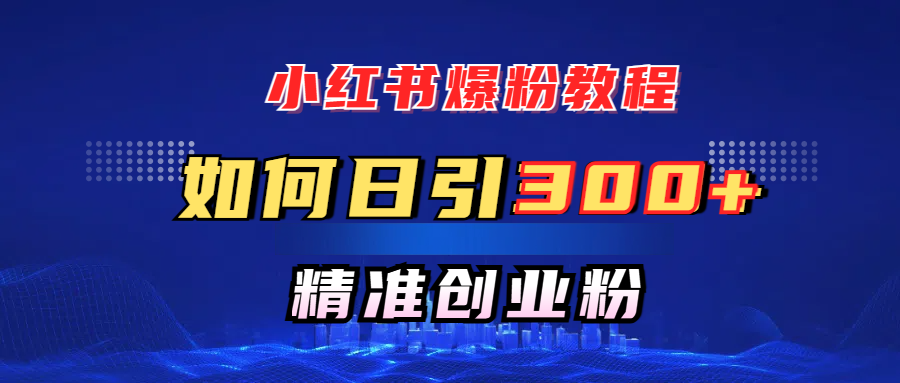 小红书爆粉教程，如何日引300+创业粉，快速实现精准变现！-枫叶微课堂