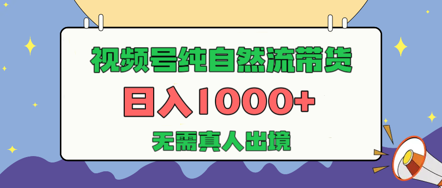 视频号纯自然流带货，日入1000+，无需真人出境，新手小白也可操作-枫叶微课堂