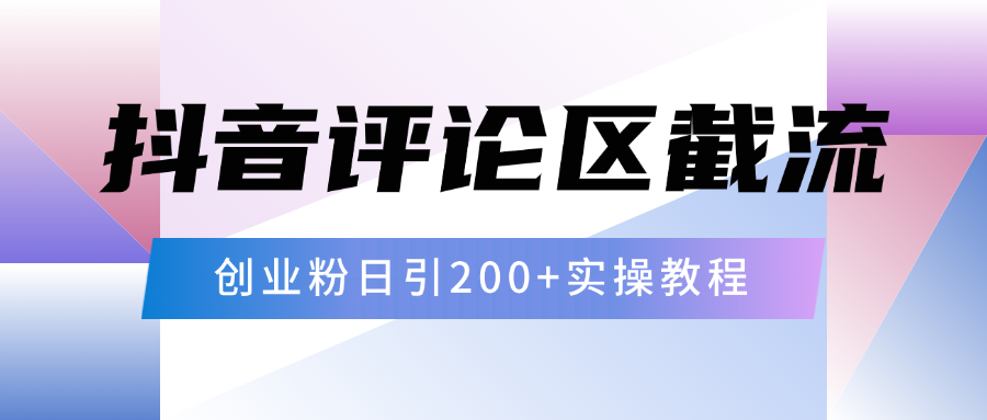 抖音评论区20字截流200+创业粉，日变现四位数实操教程-枫叶微课堂