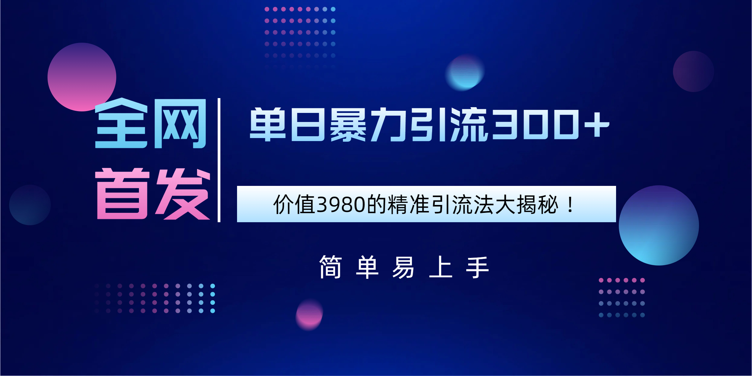 全网首发，价值3980单日暴力引流300+的精准引流法大揭秘！-枫叶微课堂