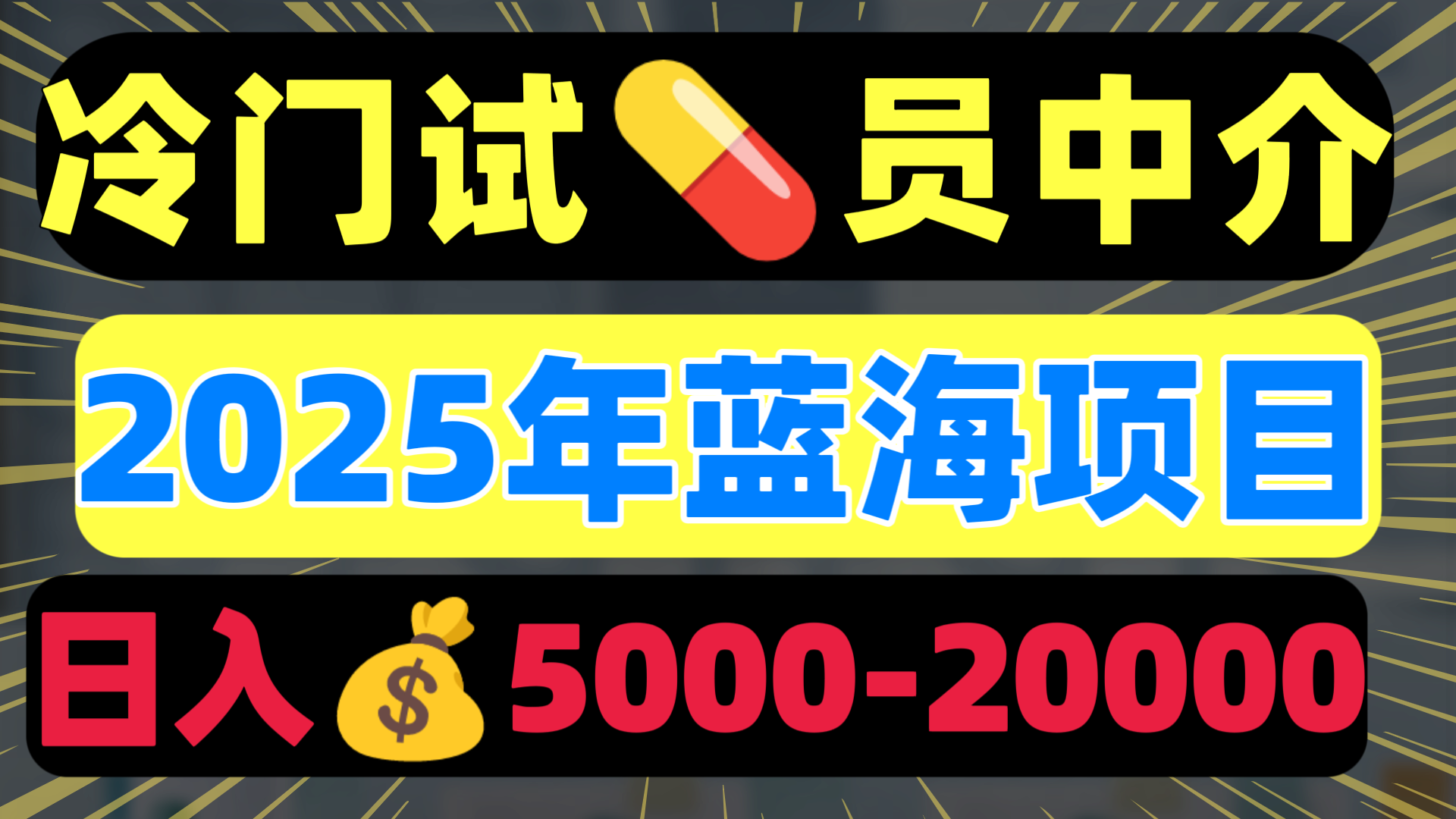冷门暴力试药员中介日入5000+-枫叶微课堂