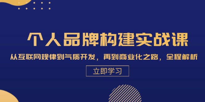 个人品牌构建实战课：从互联网规律到气质开发，再到商业化之路，全程解析-枫叶微课堂
