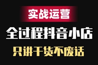 抖音小店精细化实战运营，只讲干货不废话-枫叶微课堂