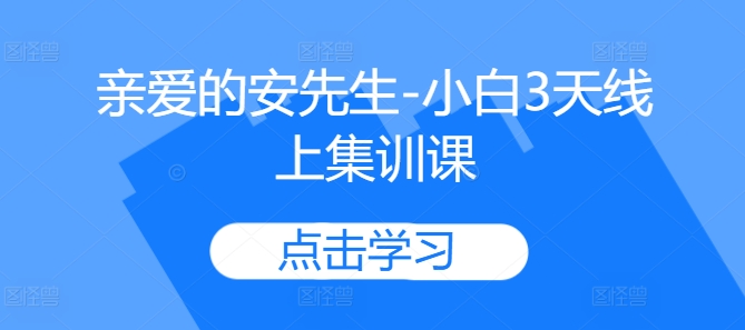 亲爱的安先生-小白3天线上集训课-枫叶微课堂