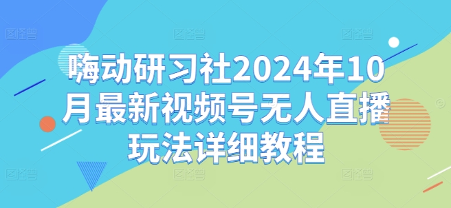 嗨动研习社2024年10月最新视频号无人直播玩法详细教程-枫叶微课堂