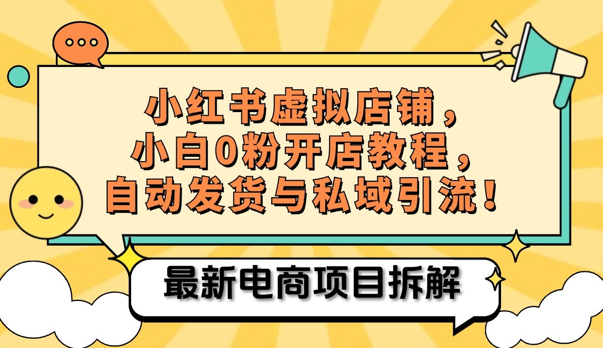小红书电商，小白虚拟类目店铺教程，被动收益+私域引流-枫叶微课堂