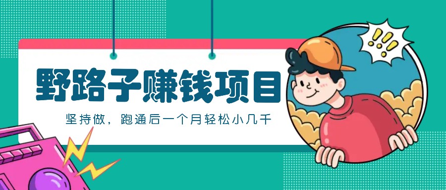 一个人就能操作的野路子赚钱项目，零成本零门槛坚持做，跑通后一个月小几千！-枫叶微课堂